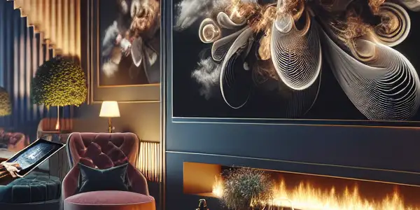 A luxurious lounge scene featuring a stylish figure browsing adult content on a tablet, with elegant decor and intimate lighting.<a href=