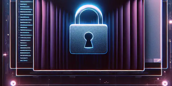 A modern computer screen displaying a hidden bookmarks folder, surrounded by symbols of privacy and security.