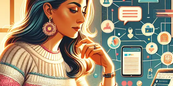 A focused middle-aged student studies in a modern home office, surrounded by books, a laptop, and motivational decor.