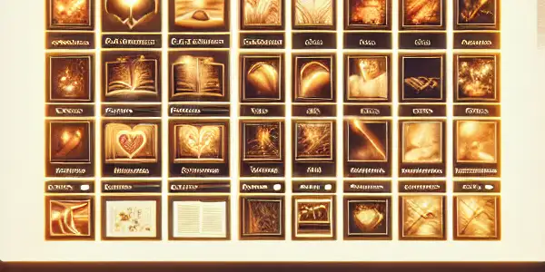 An elegant workspace featuring a computer screen with colorful classic adult bookmarks and a cozy, private atmosphere.