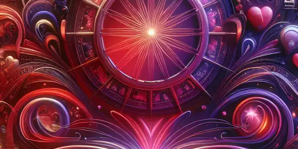 A cozy home theater scene with plush seating, a vibrant screen, and romantic elements for an intimate movie night.