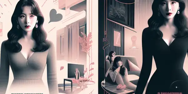 A split poster showcasing actress Kang Eun-hye in romantic comedy and suspense settings, highlighting her film career.