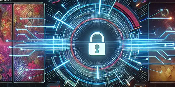 A sleek digital library showcasing colorful thumbnails for adult videos, set in a cozy, high-tech atmosphere.